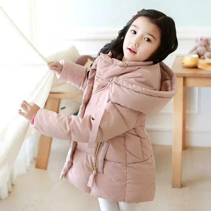

2017 Winter Overalls For Children Hooded Down Jacket Fashion Warm Outerwear Sport Snowsuit Child Kids Girl Coats High Quality