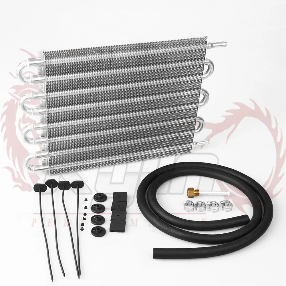

KYLIN - 8 Row sliver Aluminum Remote Transmission Oil Cooler/Auto-Manual Radiator Converter Kit TOC002