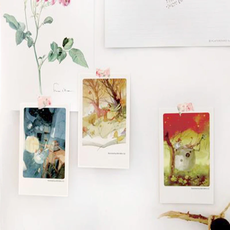  40 pcs/set Alice tin Box greeting cards set Mini retro postcards European Classical style Cards & I