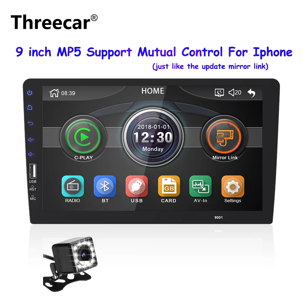 

9"Full touch Autoradio Multimedia 2 din Car Radio SD Player Auto audio Car Stereo MP5 Bluetooth USB Mirror Link Rear View Camera