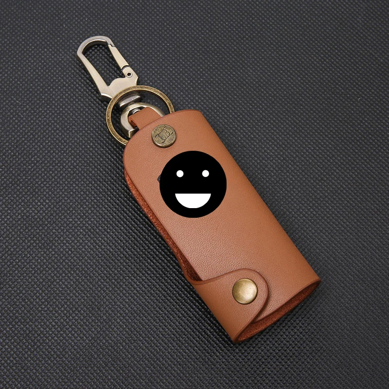 Hot Sale Khaki Car Genuine Leather Key Wallet Case Bag Remote Key Bag