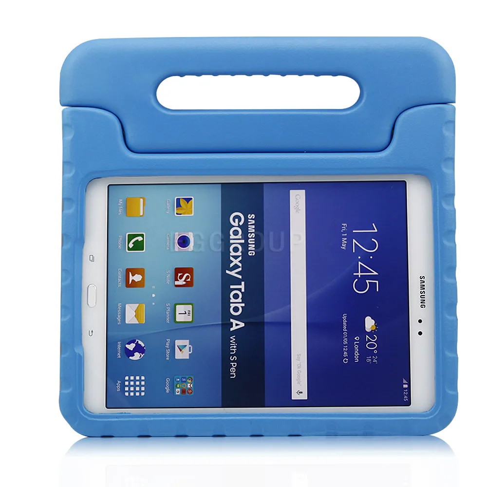Blue Детский противоударный чехол EVA для samsung Galaxy Tab A, 9,7 дюймов, T550, T550, T551, безопасный защитный чехол для планшета, чехол с подставкой и ручкой - Цвет: Blue