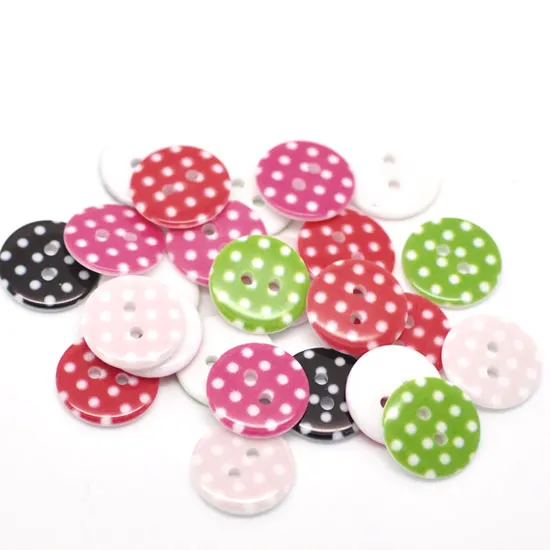 

50Pcs Mixed Round Dot Resin Sewing Buttons For Kids Clothes Scrapbooking Decorative Botones Handicraft DIY Accessories