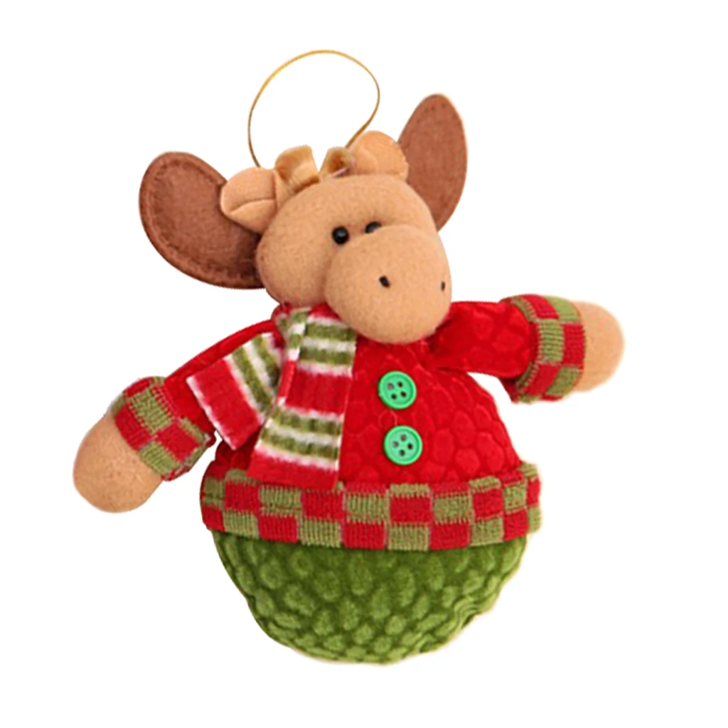 Christmas Santa Snowman Elk Plush Doll Christmas Tree Hanging Decoration 