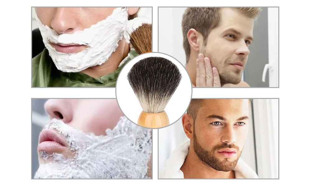 Masculino clássico kit de barbear texugo escova