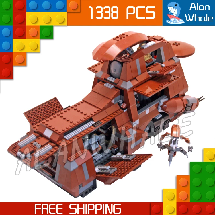 

1338pcs New Space Wars Trade Federation MTT 05069 Security Battle Droid Figure Building Blocks Toys Compatible With Lago