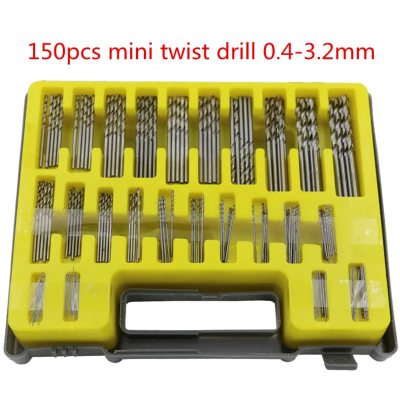 

150pcs Micro Twist Drill Bit Kit 24 Sizes 0.4-3.2mm Hss Titanium Plated Drill Bits HSS Woodworking Wood Metal Drilling Tool