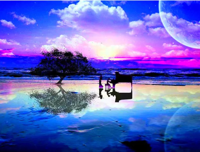 

5D DIY Diamond Painting Sunset glow Landscape Full circular Diamond Embroidery Cross Stitch Diamond Rhinestone Home decor