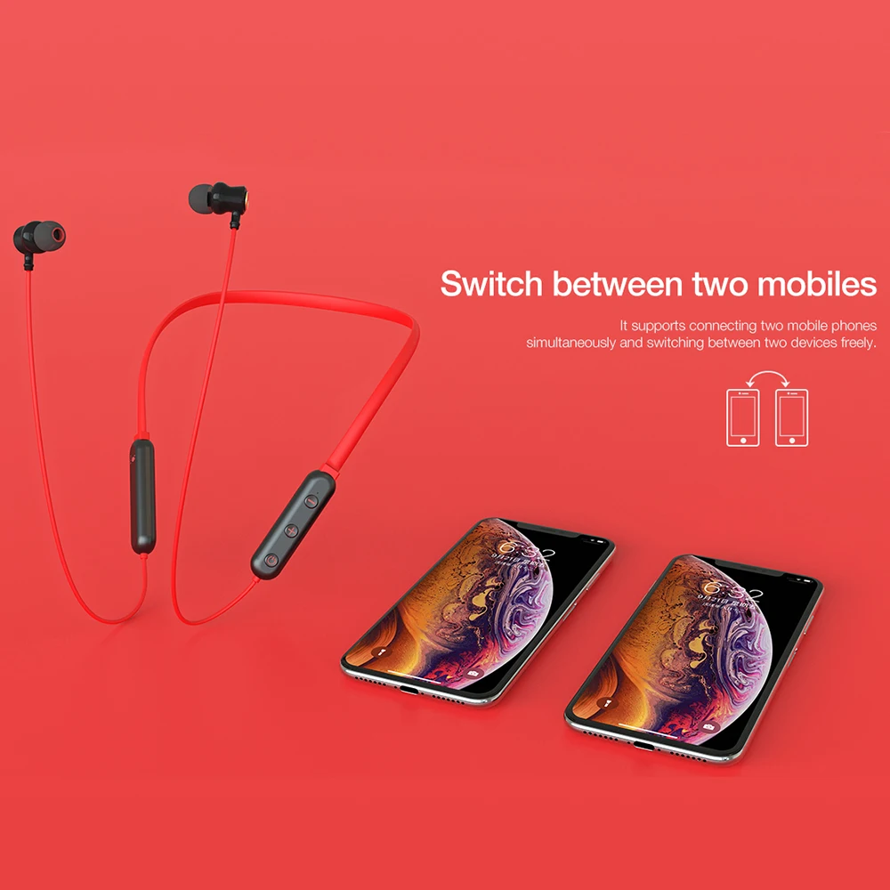 160mAh IPX4 Bluetooth V5.0 Magnetic Auto On  Off Earphone Handsfree Neckband (15)