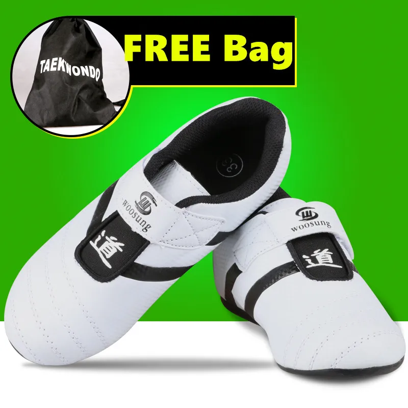 PU leather breathable KICK kids Taekwondo Shoes Martial Arts Sneaker