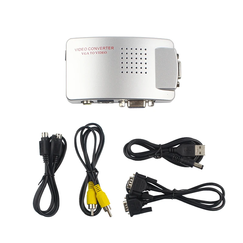 

Universal PC VGA to TV AV RCA Signal Adapter Converter Box Video Converter Supports NTSC PAL PAL-M system Free Shipping