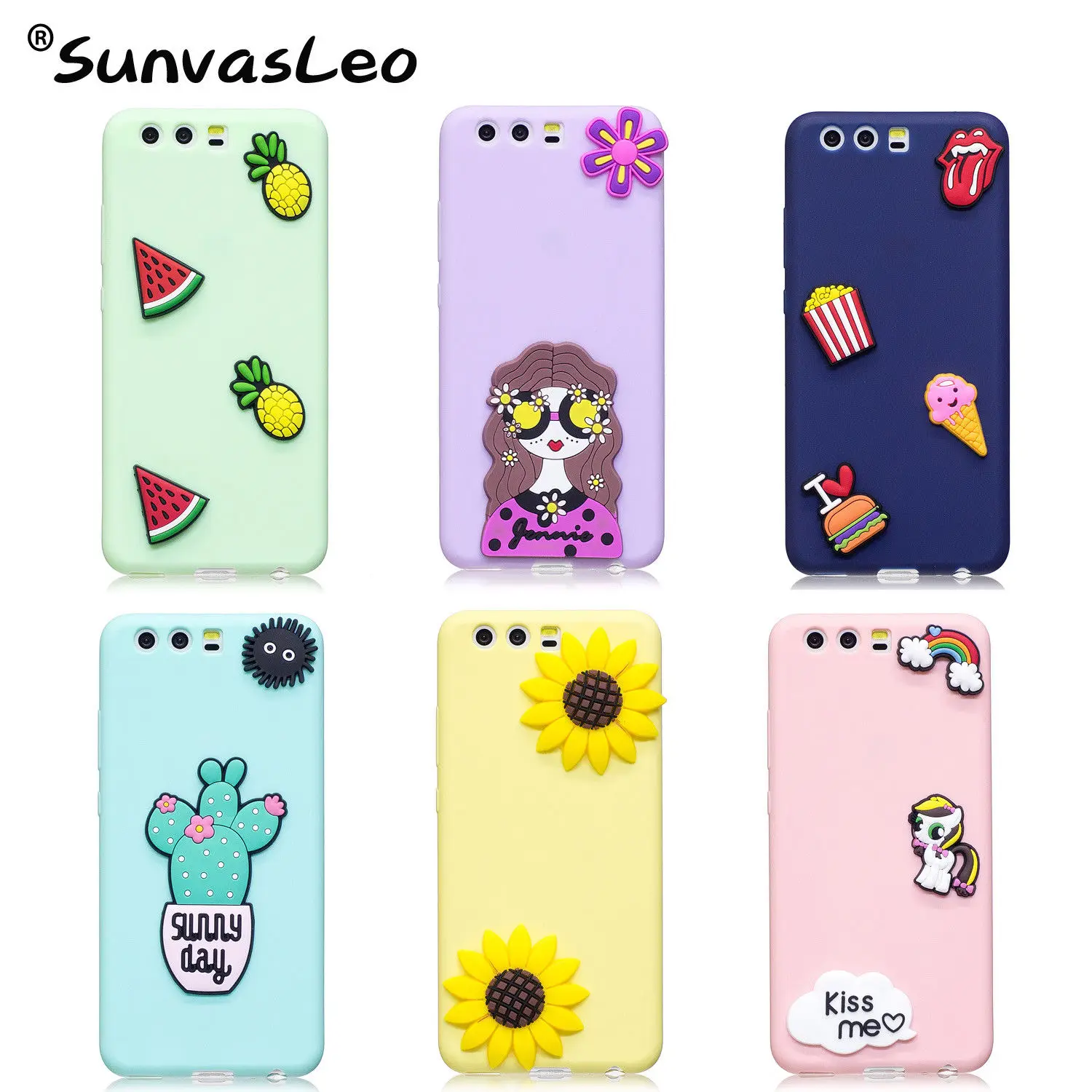 

For Huawei P10 / P10 Plus / P20 / P20 Lite / Pro 3D Silicone Case,Phone Soft Back Cover Cartoon Skin Shell Fundas Coque Capa