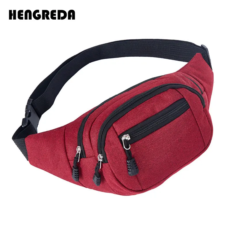 Прочные поясные сумки женская сумка несколько функций Хип бум сундук Hengreda сумки с регулируемым ремнем ремень для мужчин - Цвет: Red