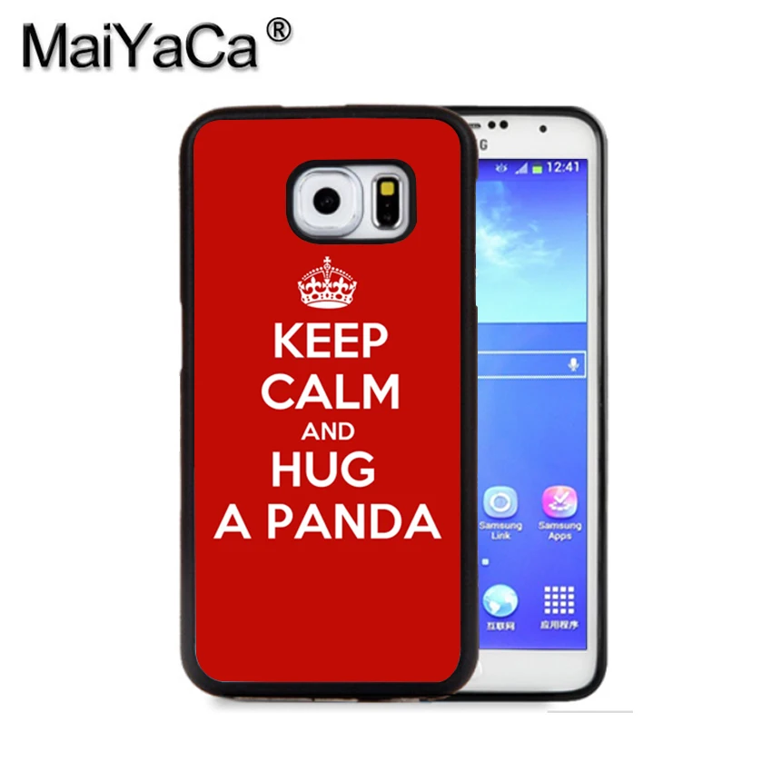 MaiYaCa keep calm and hug a panda 11 Phone Case For Samsung S9 S8 Plus S7 S6 Edge Note 8 7 5 S5 S4 Print Rubber Cases |