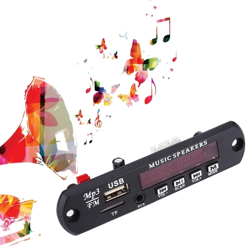 

Car MP3 Decoder Board Audio Module four buttons multi-directional control Audio Player Accessories