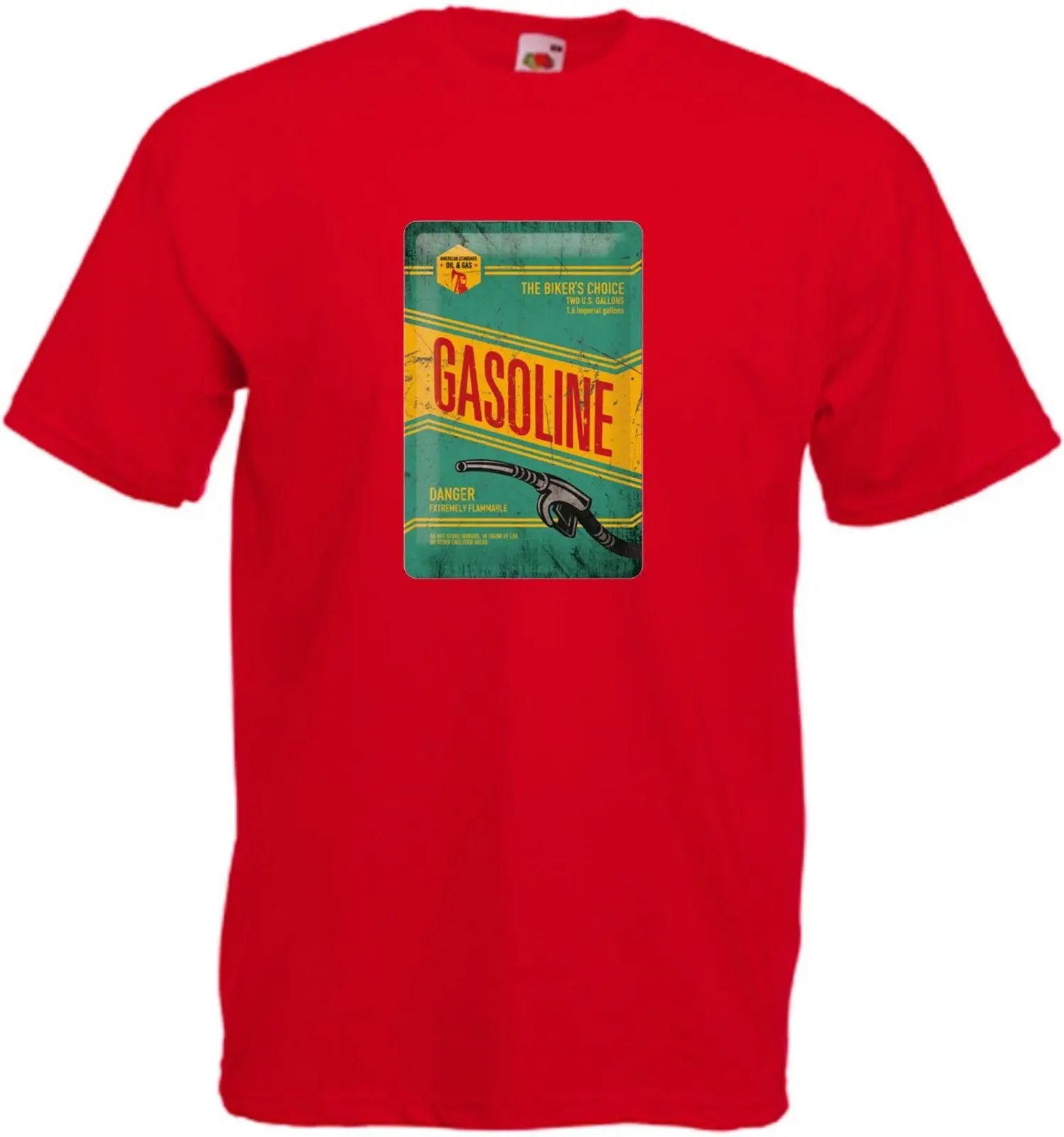 

GASOLINE T-SHIRT OILCAN OIL PETROL RETRO PRINTED THE BIKER'S CHOICE New T Shirts Funny Tops Tee free shipping