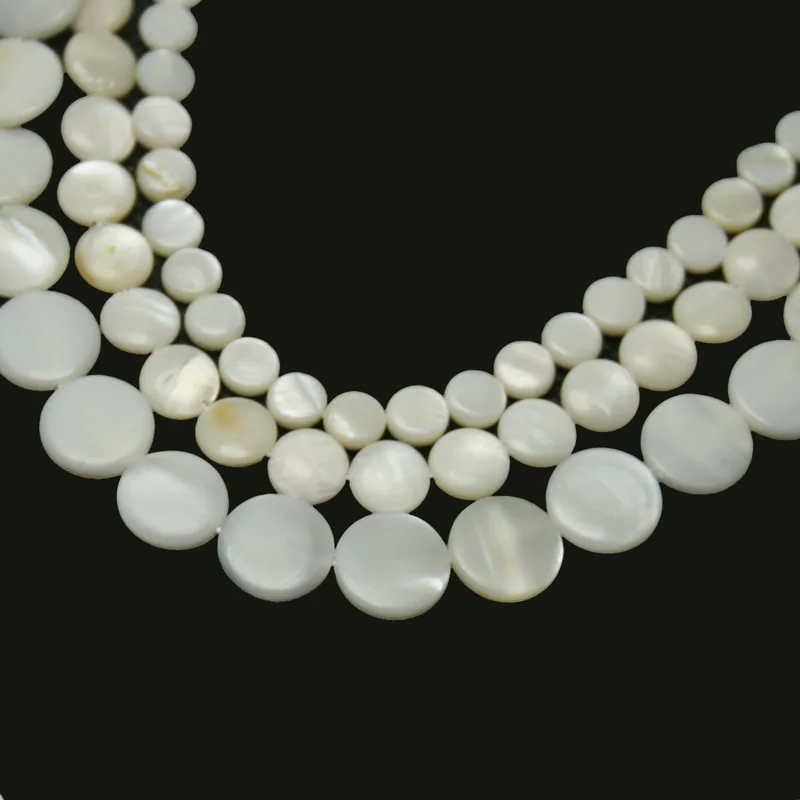 

New Fashion Natural Shell Beads Oblate Shape MOP Beads for female Bracelet Necklace DIY Jewelry Making 7/9/12/18/20/30 Pick Size