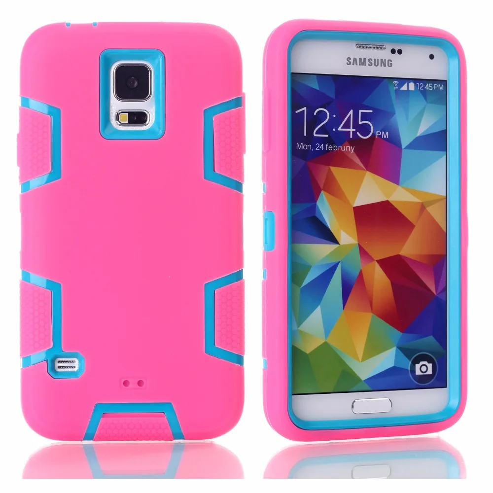 Shockproof Phone Cases for Samsung Galaxy S5 PC+TPU 3-Layers Hybrid Full-Body Protect Case Anti-Knock Shell | Мобильные телефоны и