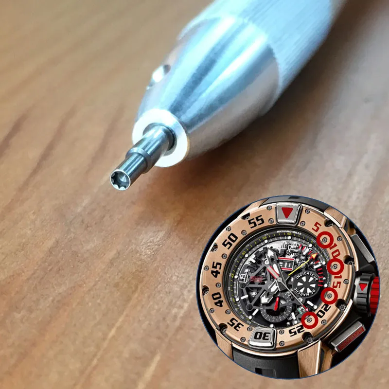 Small driver Стальная Внутренняя 8 ветка отвертка для RM Richard Mille Мужская Автоматическая БЕЗЕЛЬ для наручных часов винт случае открывалка части инструменты - Цвет: Small driver