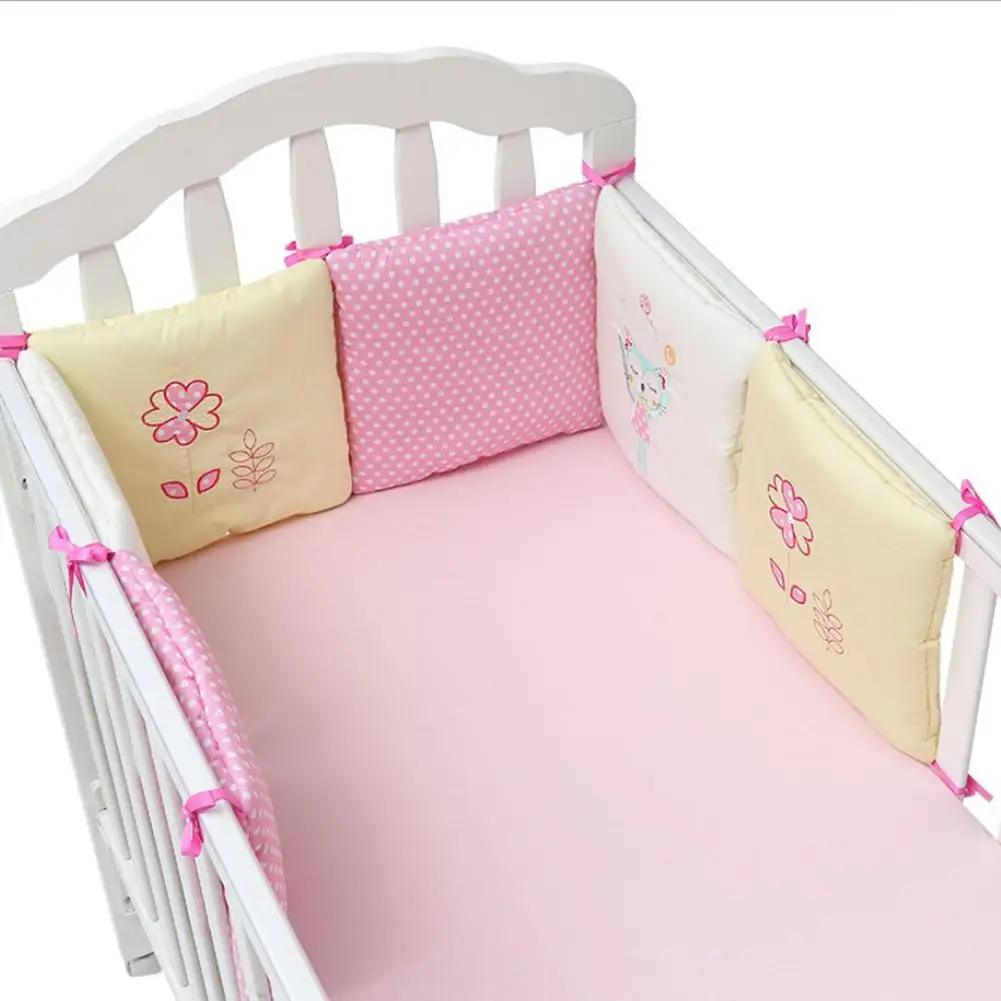 Baby Bed Crib Bumper Detachable Zipper Cotton Newborn Bumpers