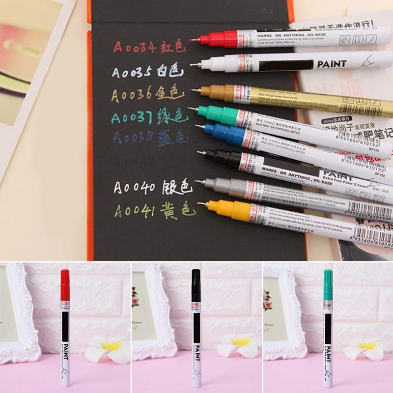 0.5mm Fine Line Needle Tip Acrylic Paint Art Marker Fineliner Pen DIY For  Card Ceramic Stone Glass Fabric Cloth Drawing Graffiti