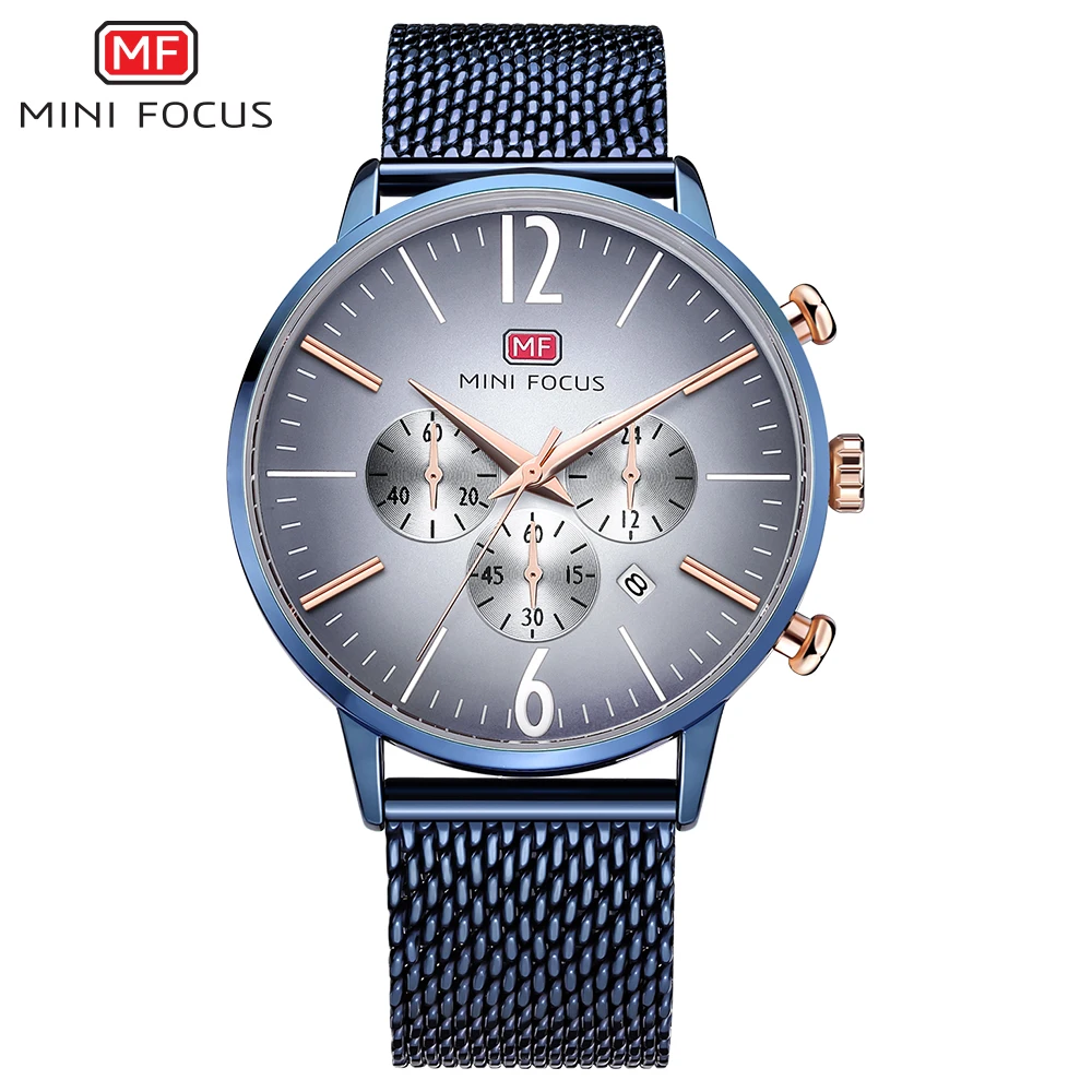 

MINIFOCUS Sport Watches Men Top Brand Luxury Stainless Steel Quartz-Watches Dress Men's Watches Waterproof Clock Men Hodinky