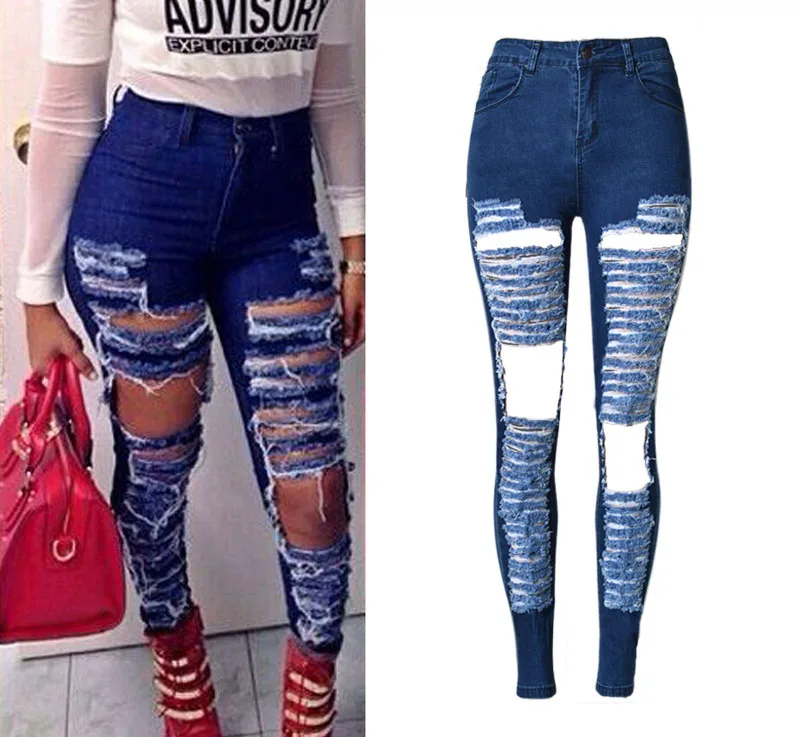 dark jeans with holes