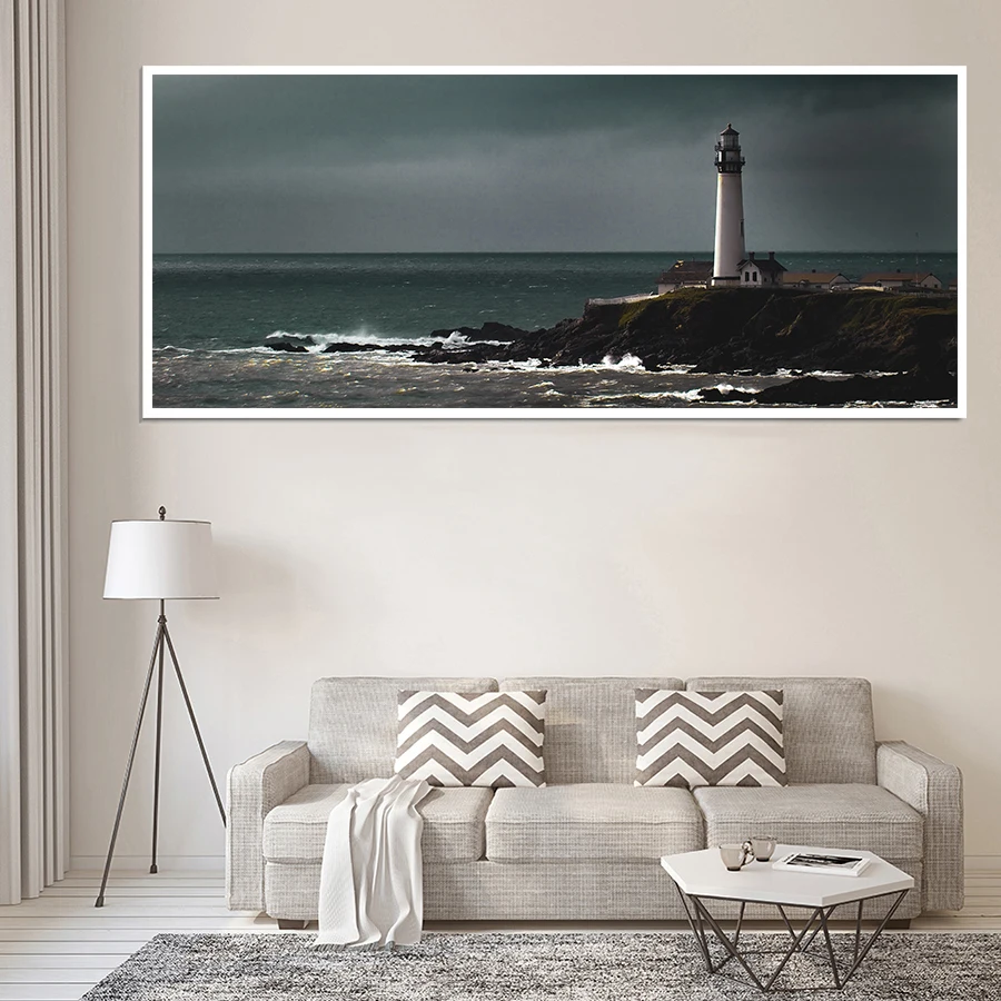 3 - Lighthouse Print and Poster Wall Art Canvas Painting for Living Room Wall Black and White Poster Home Picture Abstract Art Decor