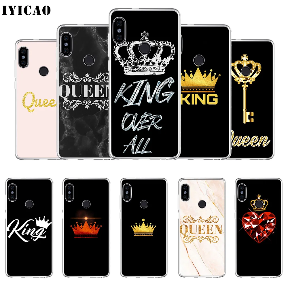 IYICAO King Queen Crown Мягкий силиконовый чехол для телефона Xiaomi Mi 9 8 SE 6 A1 A2 Lite F1 MIX2S MIX3 TPU