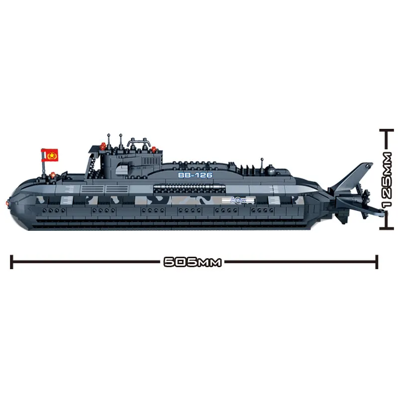 BanBao Военная подводная лодка военные корабли U boat строительные блоки обучающая