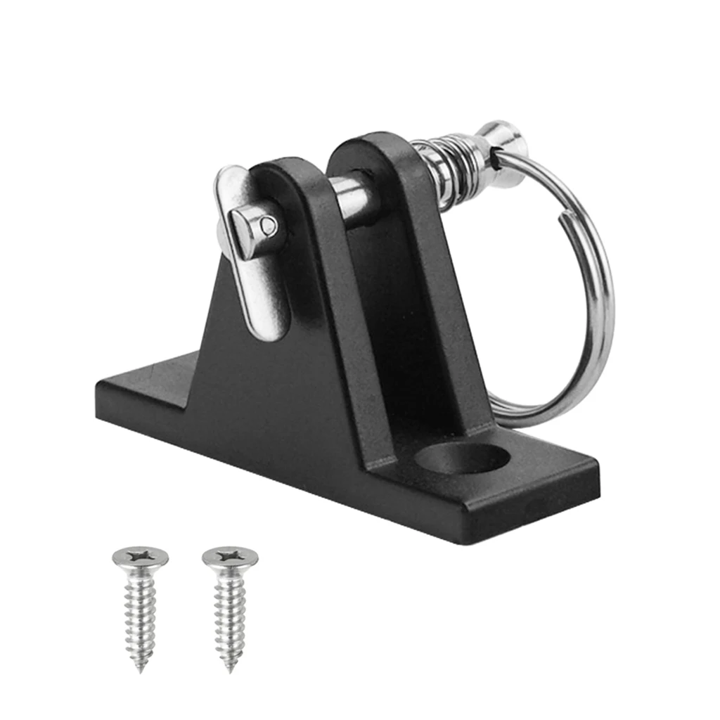 1 Pcs Black Nylon Bimini Top Deck Hinge With Quick Release Pin & Ring For Kayak Canoe Boat Fishing Dinghy Raft Etc 62mm x 21mm