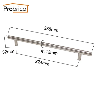 Probrico, ручки для шкафа из нержавеющей стали, круглые ручки для мебели, ручки для ящиков, ручки для шкафа, кухонный шкаф, дверные ручки, фурнитура