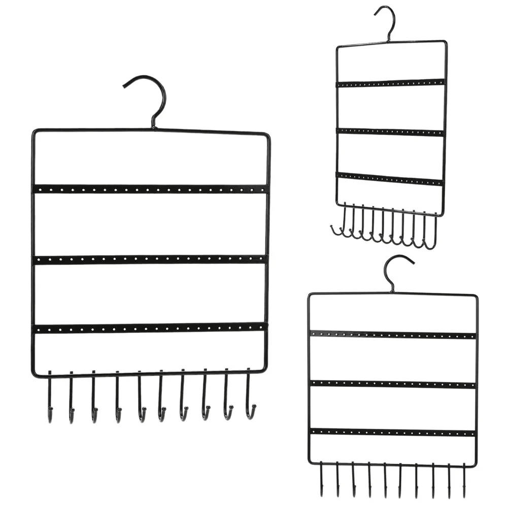 66 отверстий, 10 крючков, настенный органайзер для сережек, украшений, настенный органайзер для сережек, подвесной держатель, ожерелье, стенд, держатель
