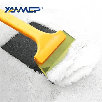 

Car window scraper Ice Scraper with Brush Snow Shovel Deicing Snow Removal Car Windshield Rubber snow shovel Cleaner Tool Xammep