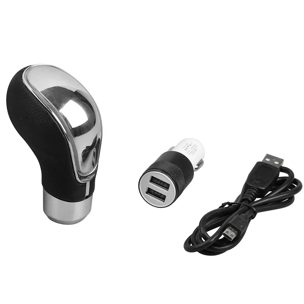 

1pc Leather Car Gear Shift Knob Touch Sensitive LED Light Automatic Manual Shift USB Charge Auto Interior Accessory