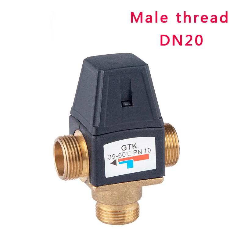 3 Way Brass Male Thread Thermostatic Mixing Valve DN20 Solar Water