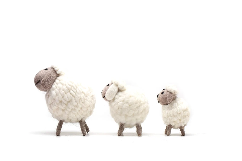 2016 New A Set Of Grey face white sheep Toys High Quality Merino Wool