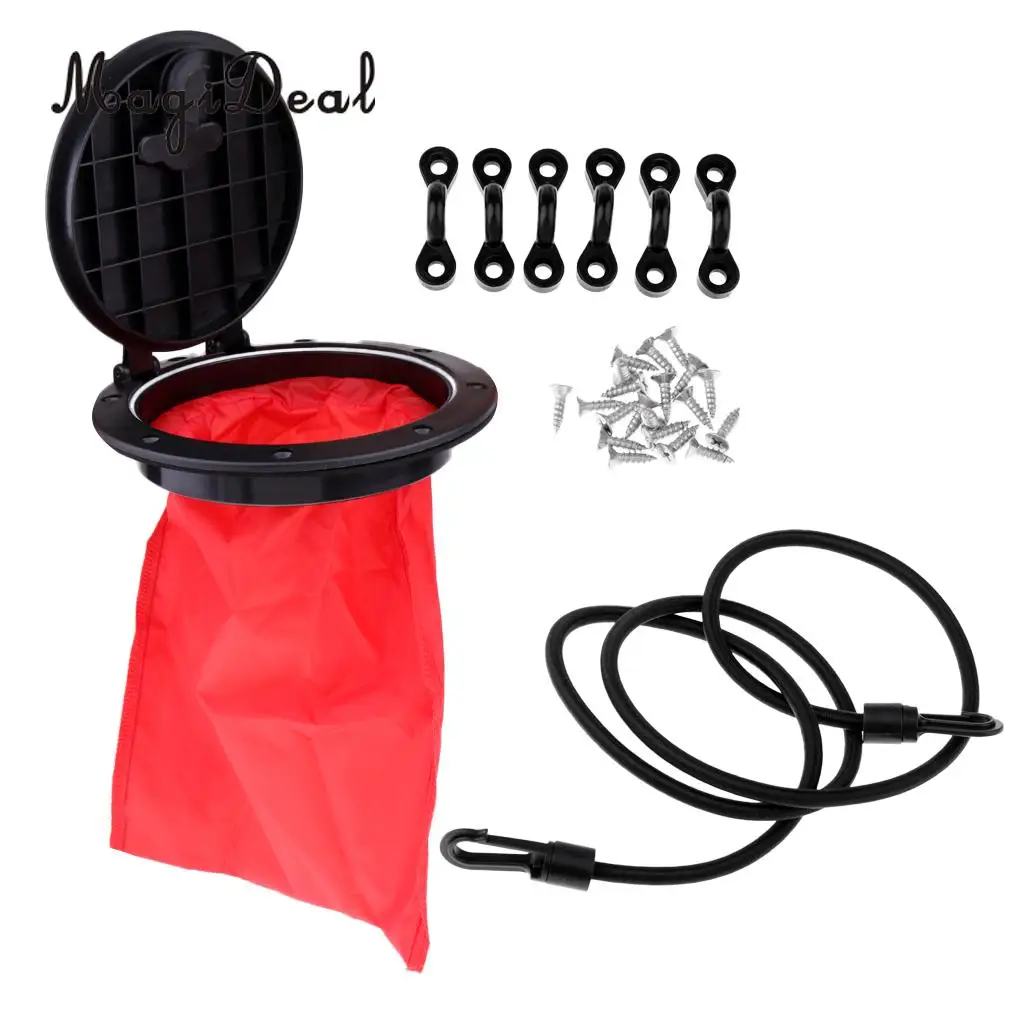 MagiDeal Universal 8 inch Nylon Kayak Deck Plate Hatch Cover & Storage Bag, Paddle Leash Clip for Canoe Dinghy Inflatable Boat
