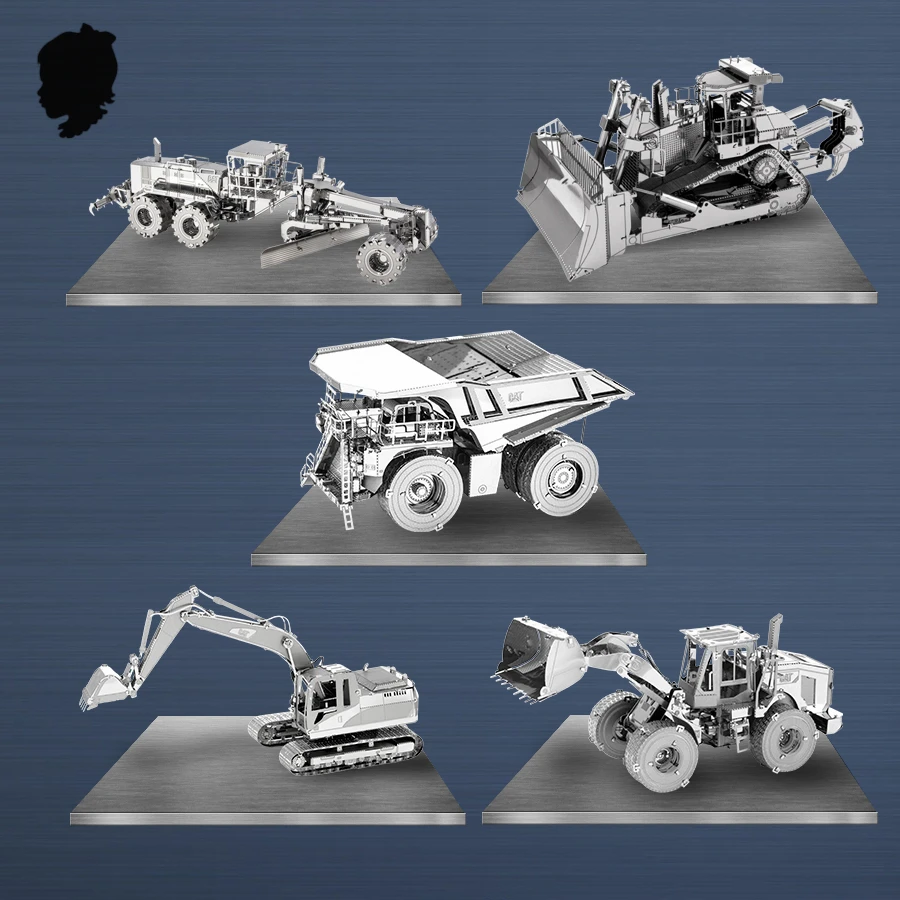 Katze engineering fahrzeug serie puzzle 3d metall montage modell classic collection bagger dornröschen schloss geist haus