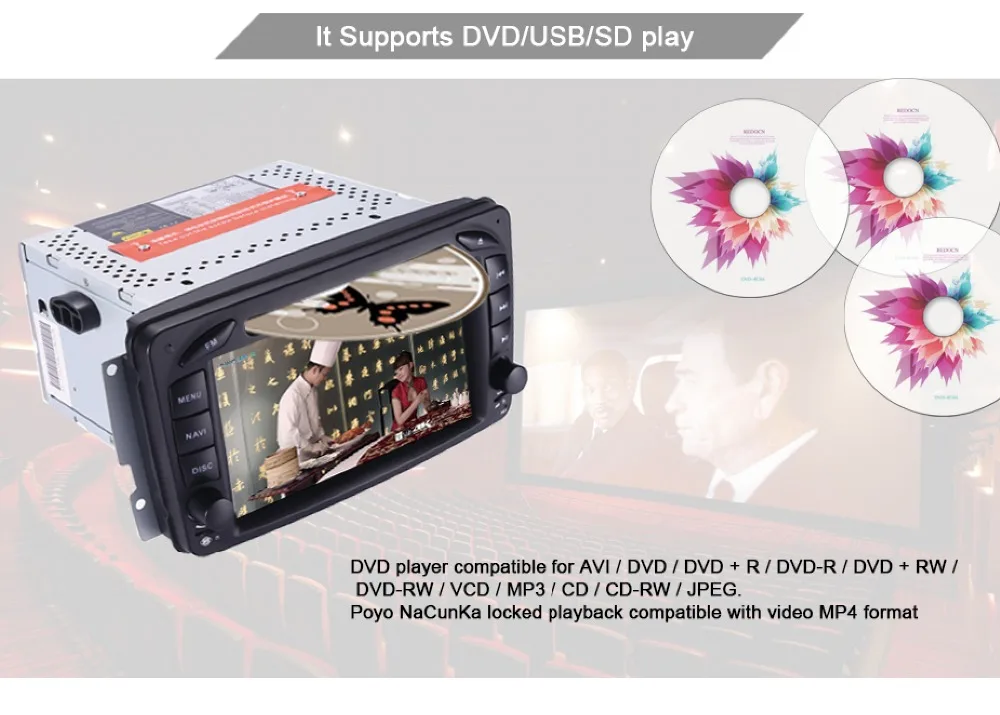 Sale In Stock 7"Android 9.0 Car DVD Player For Mercedes Benz CLK W209 W203 W463 W208 Wifi 3G GPS Bluetooth Radio Stereo audio media 16