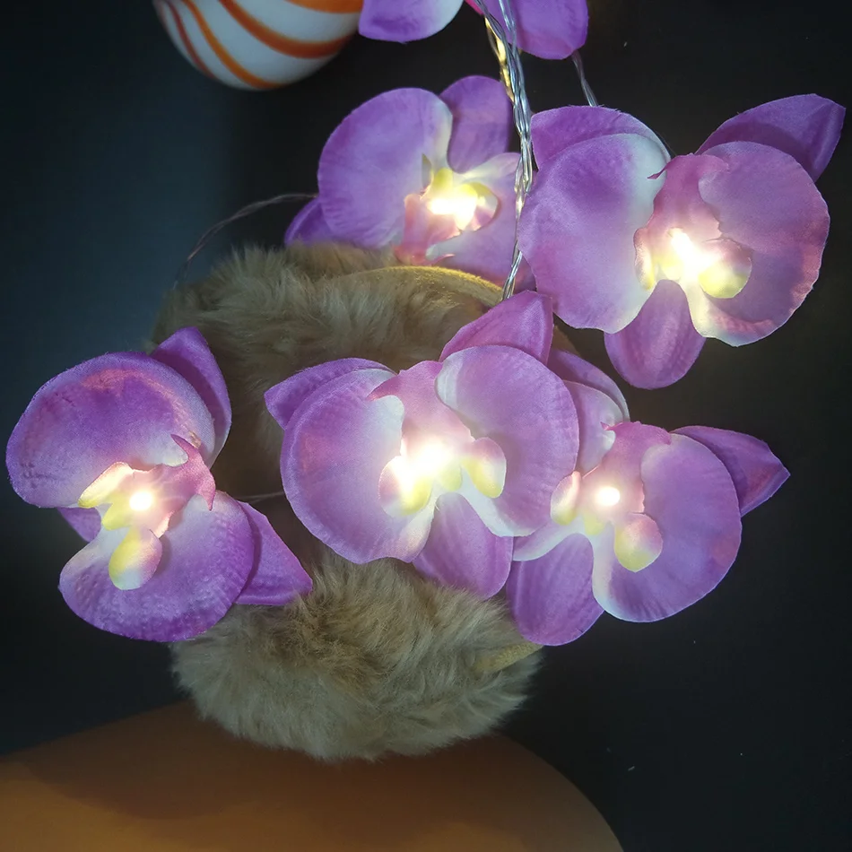Unique handmade orchid LED String Lights,AA Battery floral holiday lighting, Event Party garland decoration,Bedroom decoration Unique handmade orchid LED String Lights,AA Battery floral holiday lighting, Event Party garland decoration,Bedroom decoration