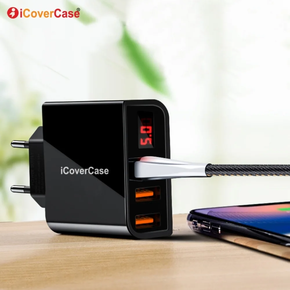 Сетевое зарядное устройство с 3 USB портами и светодиодным дисплеем|Зарядные