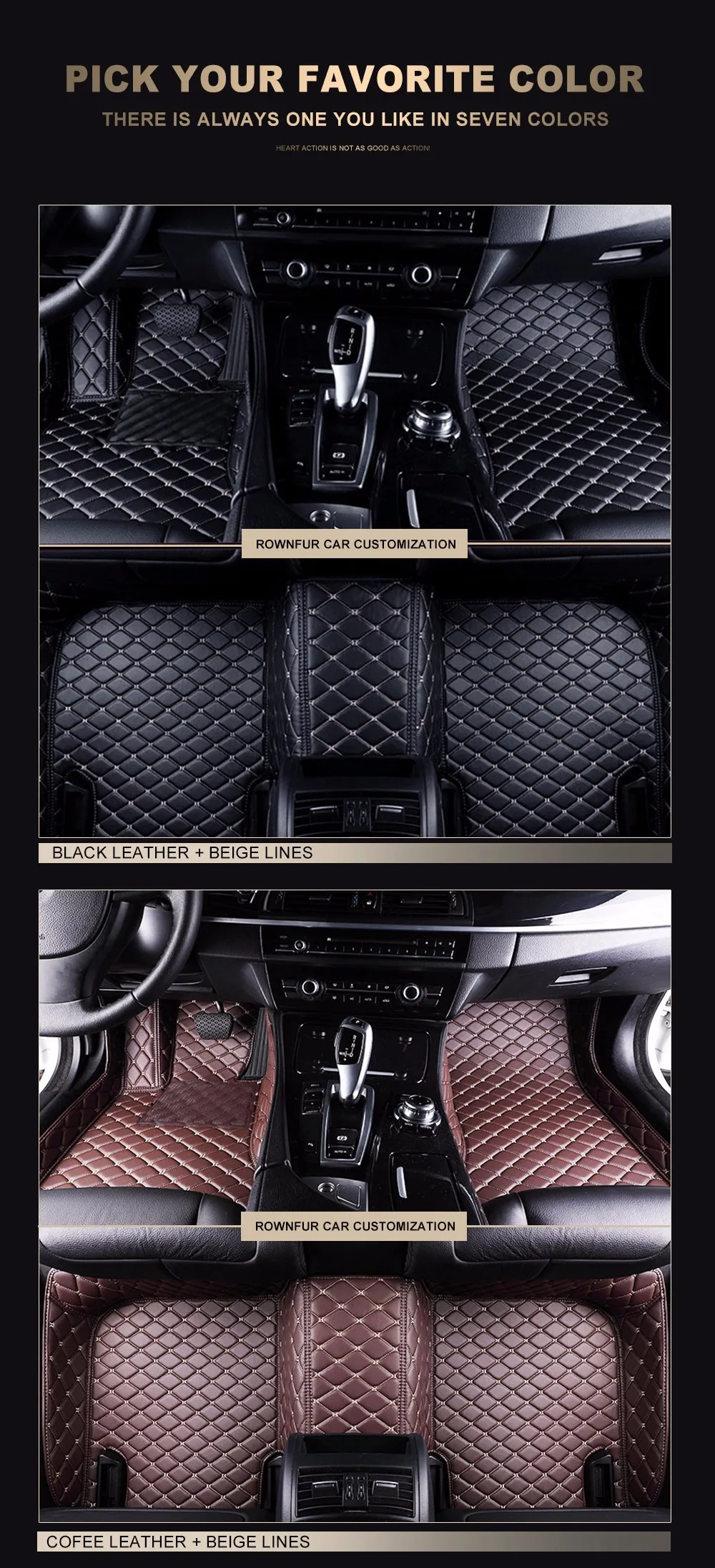 Rownfur автомобиля Коврики для Volkswagen Touareg защитить автомобиль чистке Водонепроницаемый кожа Коврики авто интерьер автомобиля Ковры Коврики