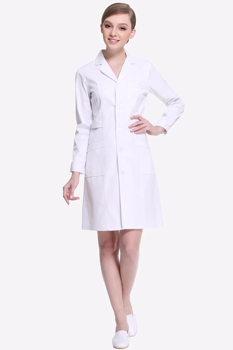 Женское белое пальто с длинными рукавами для медсестры, зимний Облегающий комбинезон с короткими рукавами, лабораторное пальто, Мужская аптека
