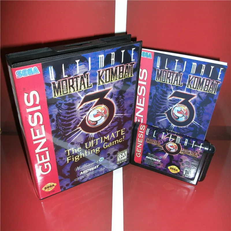 

Mortal Kombat 3 The Ultimate US Cover with box and manual For Sega Megadrive Genesis Video Game Console 16 bit MD card