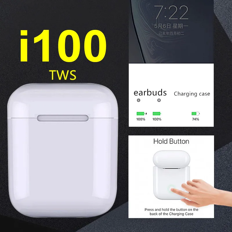 i100 tws ORIGINAL PK W1 чип 1:1 размер Bluetooth 5,0 - купить