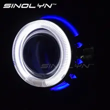 SINOLYN Мотоцикл Фар 2.0 »CCFL Двойной Ангел Глаз Halo HID Би ксенон Объектив Проектора Свет Комплект Для Фар Дооснащения DIY