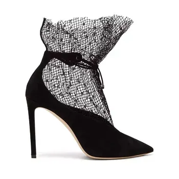 

Kmeioo Sexy Shoes Woman Lace Pumps Pointed Toe High Heels Wedding Party Pumps Crystal Thin Heels Women Stiletto