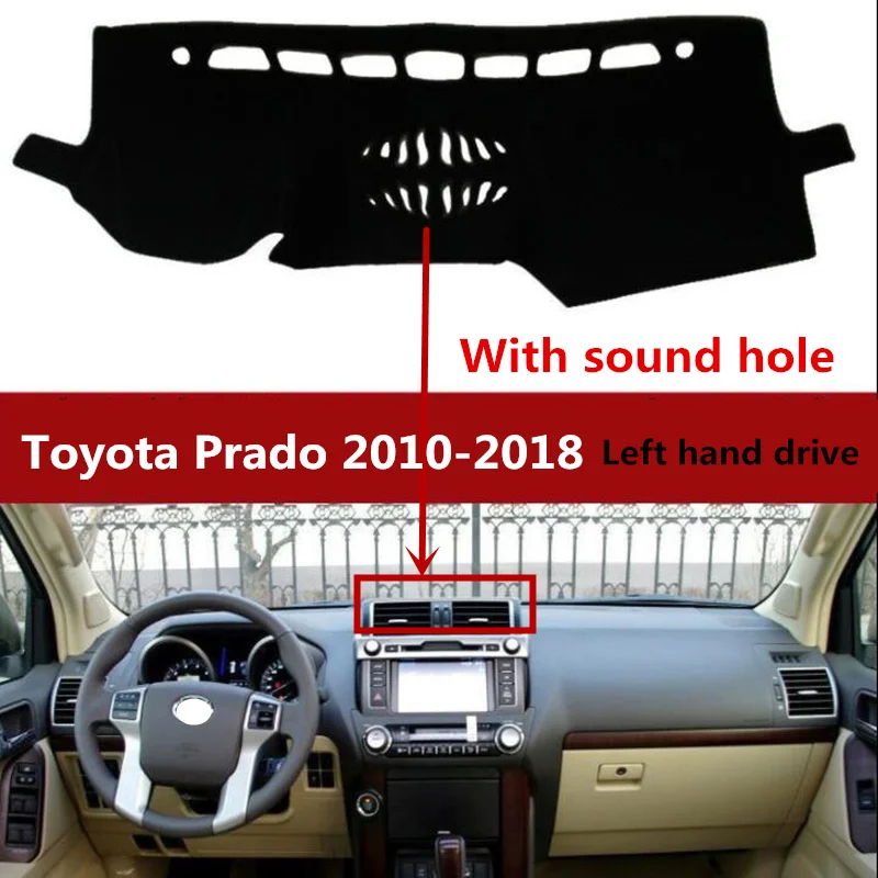 Taijs car dashboard mat pad for Toyota Prado 2010 2018 with sound hole