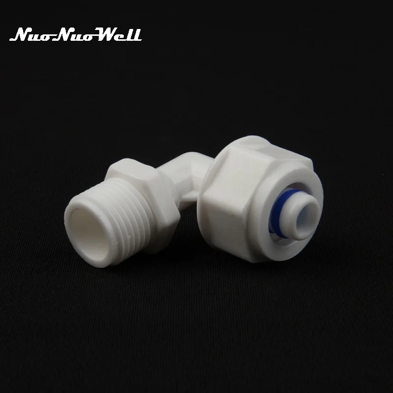 

1pc NuoNuoWell POM 1/2" Male Thread to 12/16mm Soft Hose Elbow Connector for Water Heater Accessories 0.5 inch Pipe Tube Adapter